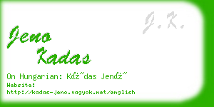 jeno kadas business card